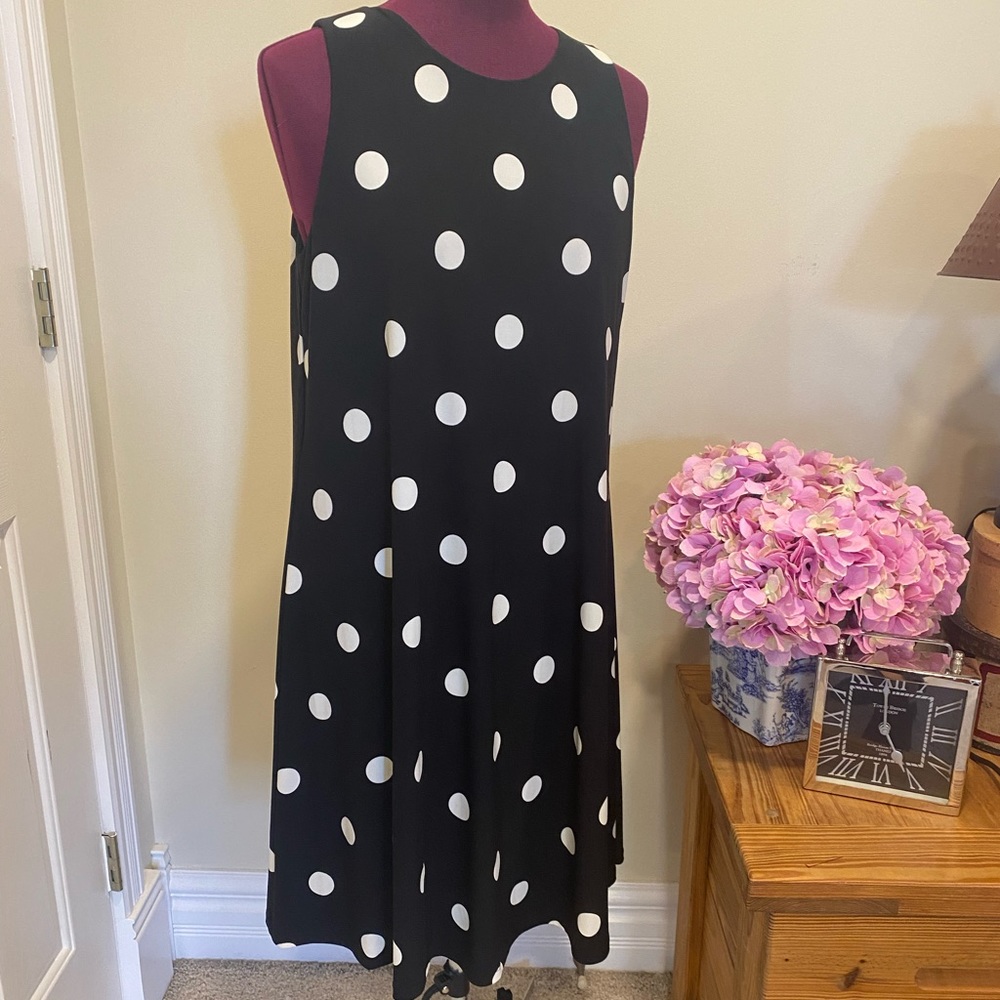 Lauren by Ralph Lauren Sleeveless Polka Dot Dress